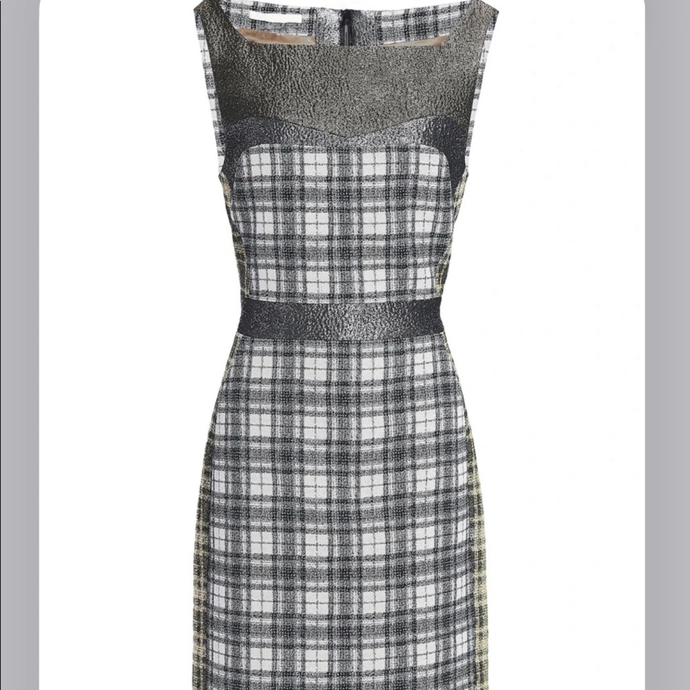 ANTONIO BERARDI
Metallic woven-paneled checked dress size Size: IT 44 US8